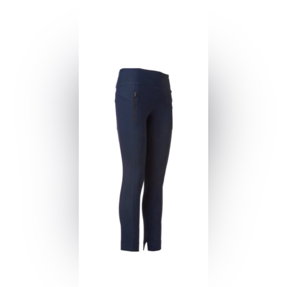 Athleta Stella Tight Leggings Navy Blue Zip Pockets Sz Small Ankle Stretch Pant - Picture 10 of 13